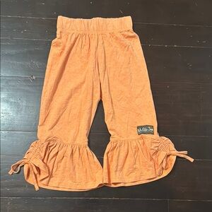 Matilda Jane Orange Casual Capri Pants with Ruched Hem Girls size 8
